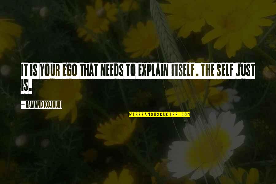 Kojouri Quotes By Kamand Kojouri: It is your ego that needs to explain