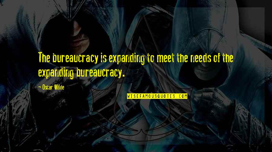 Kokemusasiantuntija Quotes By Oscar Wilde: The bureaucracy is expanding to meet the needs
