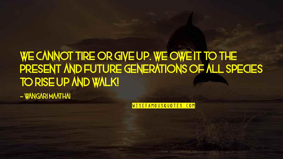 Kokio Akmens Quotes By Wangari Maathai: We cannot tire or give up. We owe