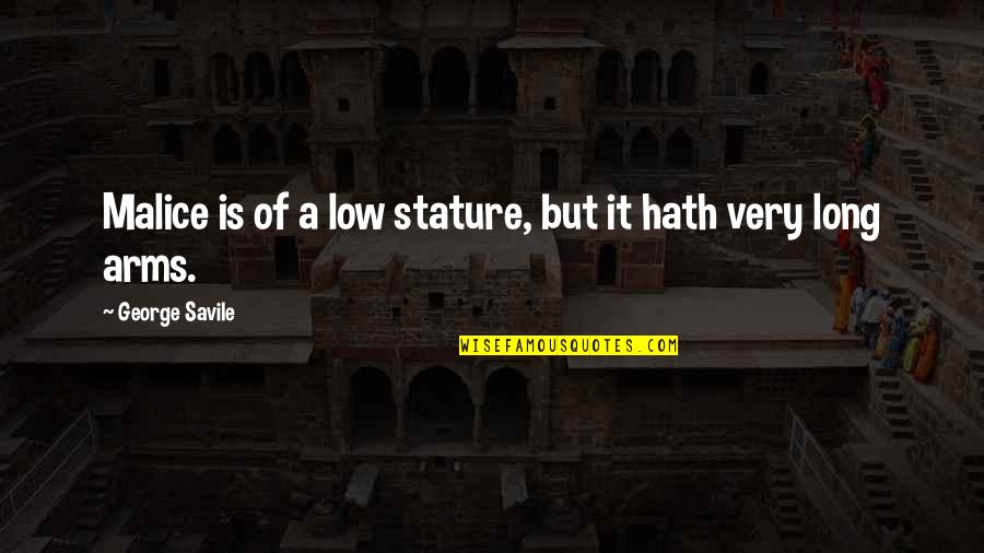 Kokkalis Elastika Quotes By George Savile: Malice is of a low stature, but it