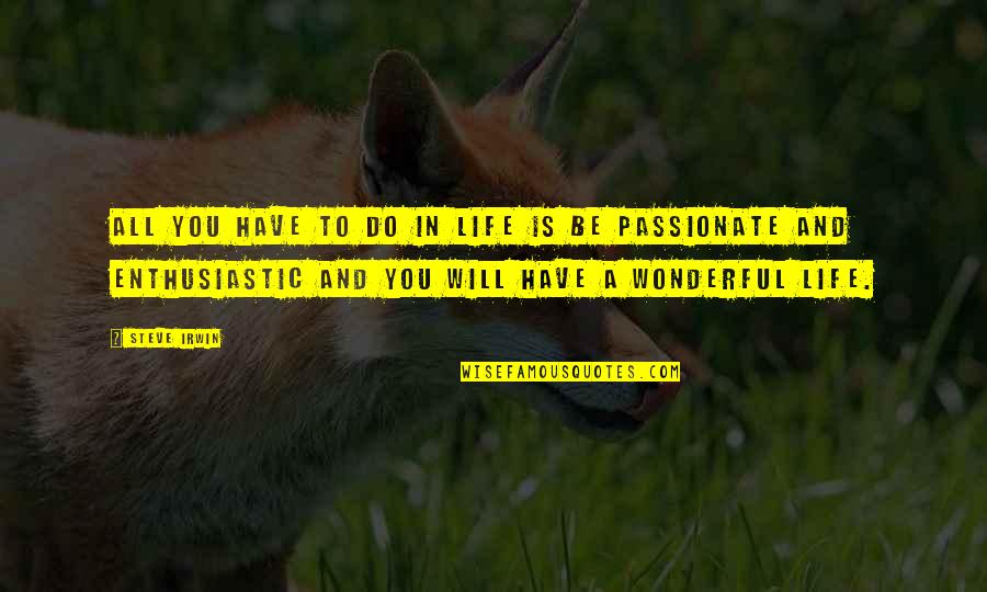 Kokolis Spyros Quotes By Steve Irwin: All you have to do in life is Kokolis Spyros Quotes By Steve Irwin: All you have to do in life is