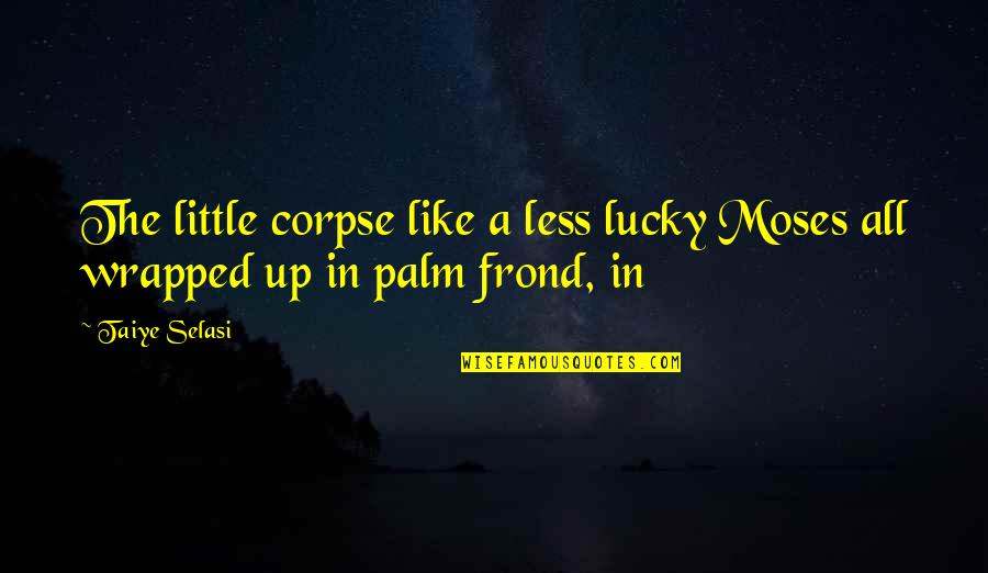 Kokolis Spyros Quotes By Taiye Selasi: The little corpse like a less lucky Moses