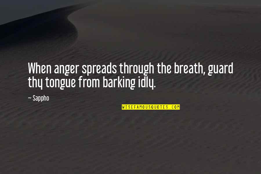 Kolcaba Taxonomic Structure Quotes By Sappho: When anger spreads through the breath, guard thy