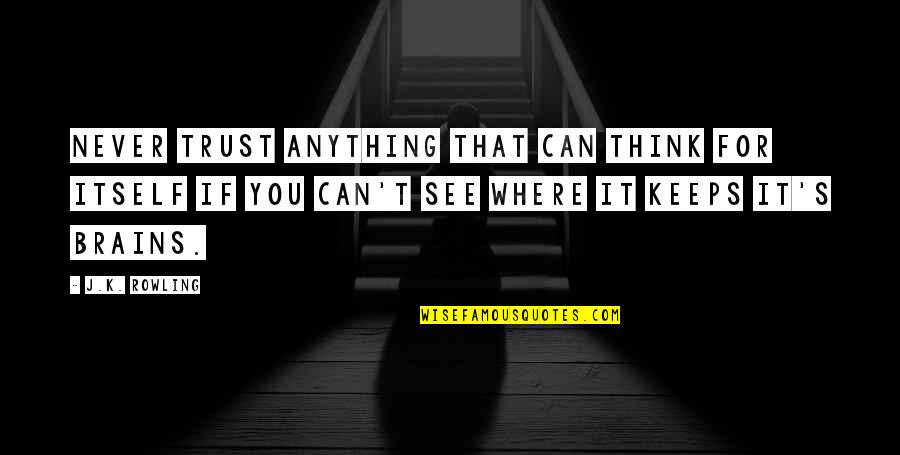 Koliousis Quotes By J.K. Rowling: Never trust anything that can think for itself