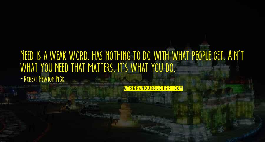 Kolman Quotes By Robert Newton Peck: Need is a weak word. has nothing to Kolman Quotes By Robert Newton Peck: Need is a weak word. has nothing to