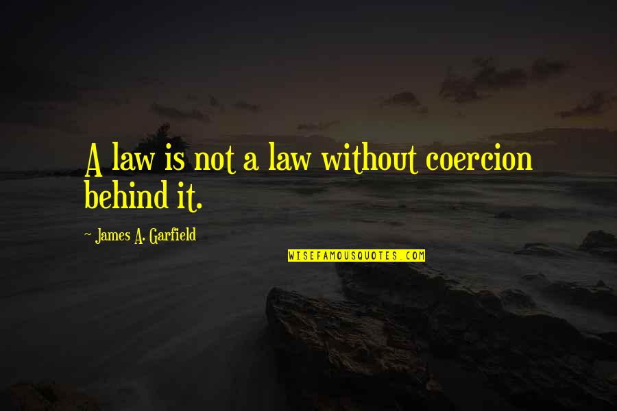 Kolping Kicks Quotes By James A. Garfield: A law is not a law without coercion