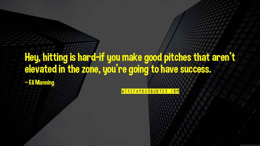 Koltsovo Quotes By Eli Manning: Hey, hitting is hard-if you make good pitches Koltsovo Quotes By Eli Manning: Hey, hitting is hard-if you make good pitches