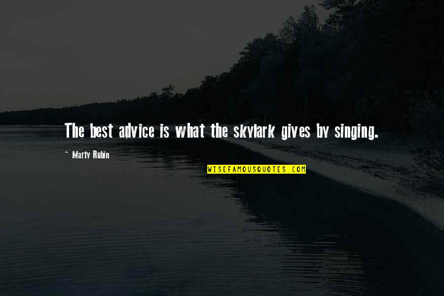 Kolumnada Quotes By Marty Rubin: The best advice is what the skylark gives