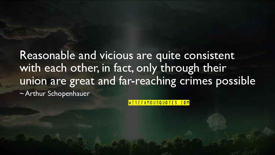 Komamura Bleach Quotes By Arthur Schopenhauer: Reasonable and vicious are quite consistent with each