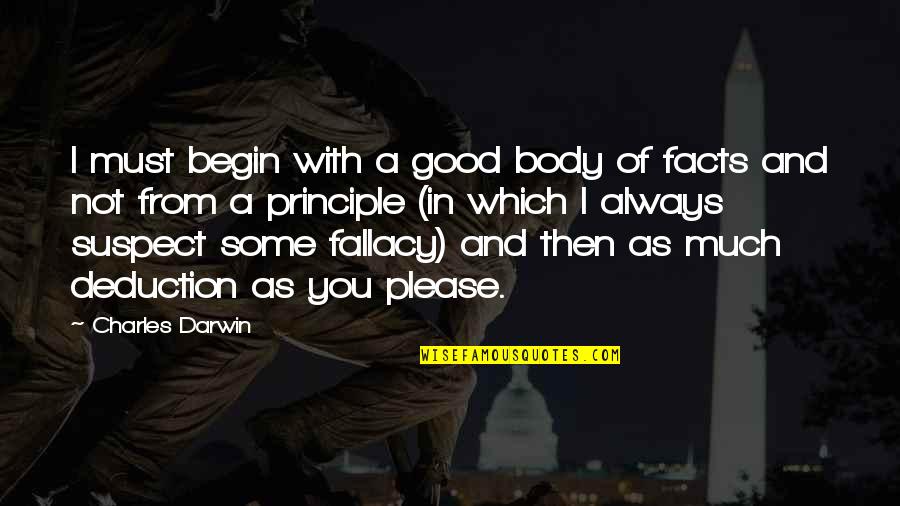 Kombat Quotes By Charles Darwin: I must begin with a good body of