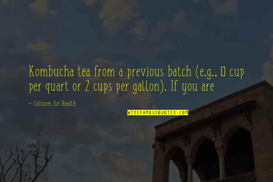 Kombucha Tea Quotes By Cultures For Health: Kombucha tea from a previous batch (e.g., &#189;
