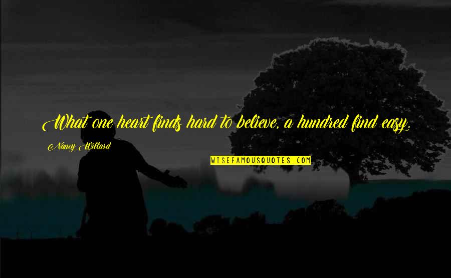 Komisarjevsky Daughter Quotes By Nancy Willard: What one heart finds hard to believe, a Komisarjevsky Daughter Quotes By Nancy Willard: What one heart finds hard to believe, a