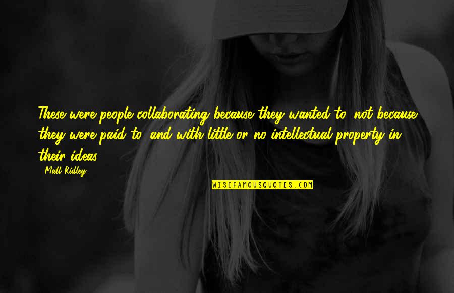 Konarska Krystyna Quotes By Matt Ridley: These were people collaborating because they wanted to, Konarska Krystyna Quotes By Matt Ridley: These were people collaborating because they wanted to,
