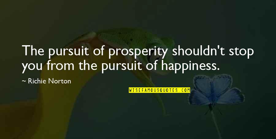Koncentracn Quotes By Richie Norton: The pursuit of prosperity shouldn't stop you from