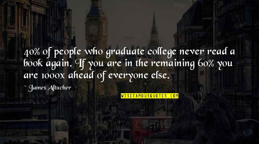 Kondenzovano Quotes By James Altucher: 40% of people who graduate college never read