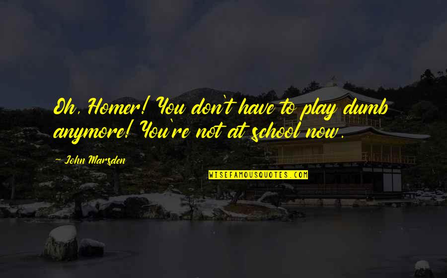 Kondou Gintama Quotes By John Marsden: Oh, Homer! You don't have to play dumb