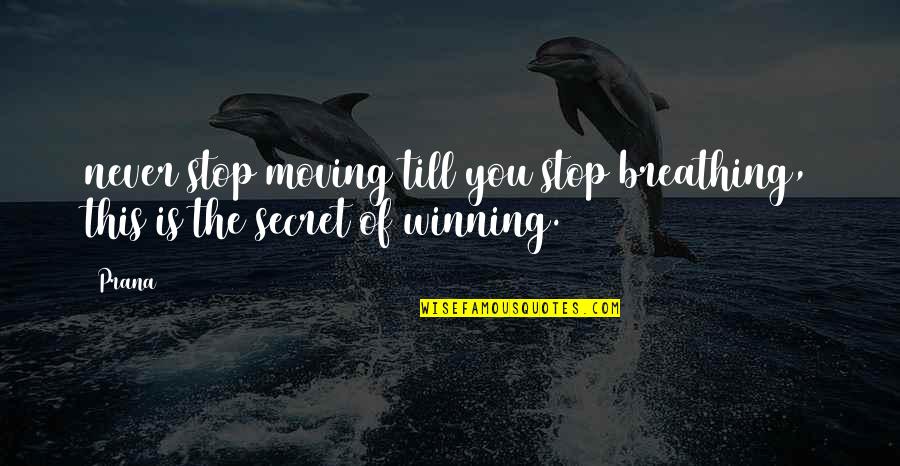 Kondratyevo Quotes By Prana: never stop moving till you stop breathing, this