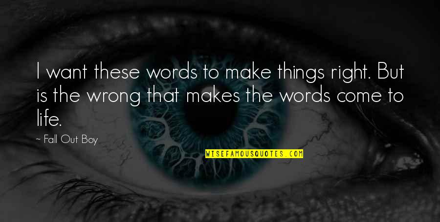 Koneva Natallia Quotes By Fall Out Boy: I want these words to make things right. Koneva Natallia Quotes By Fall Out Boy: I want these words to make things right.