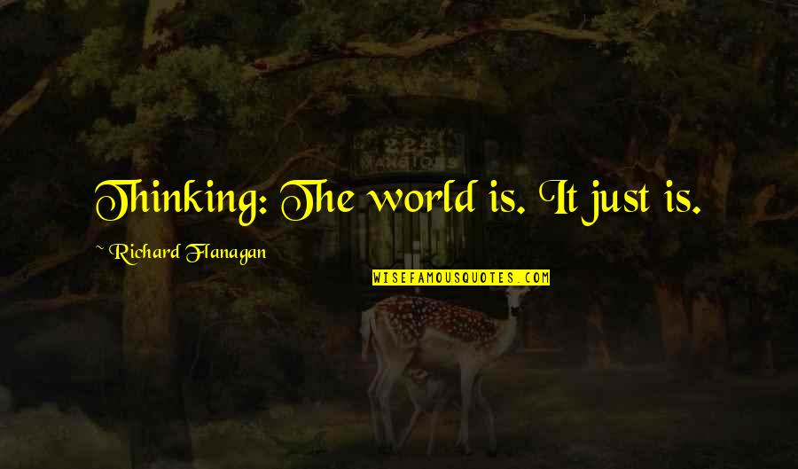 Koningin Elisabeth Quotes By Richard Flanagan: Thinking: The world is. It just is. Koningin Elisabeth Quotes By Richard Flanagan: Thinking: The world is. It just is.