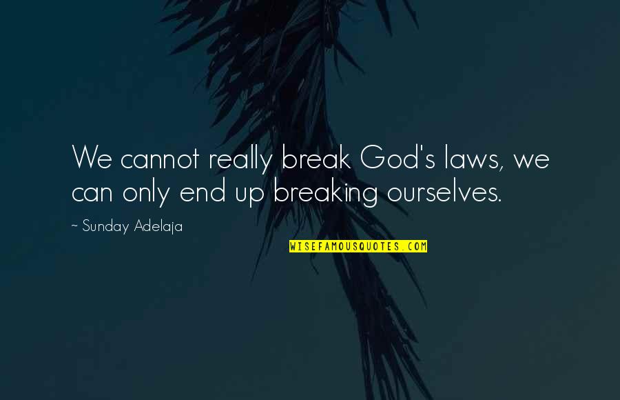 Kono Dio Quotes By Sunday Adelaja: We cannot really break God's laws, we can