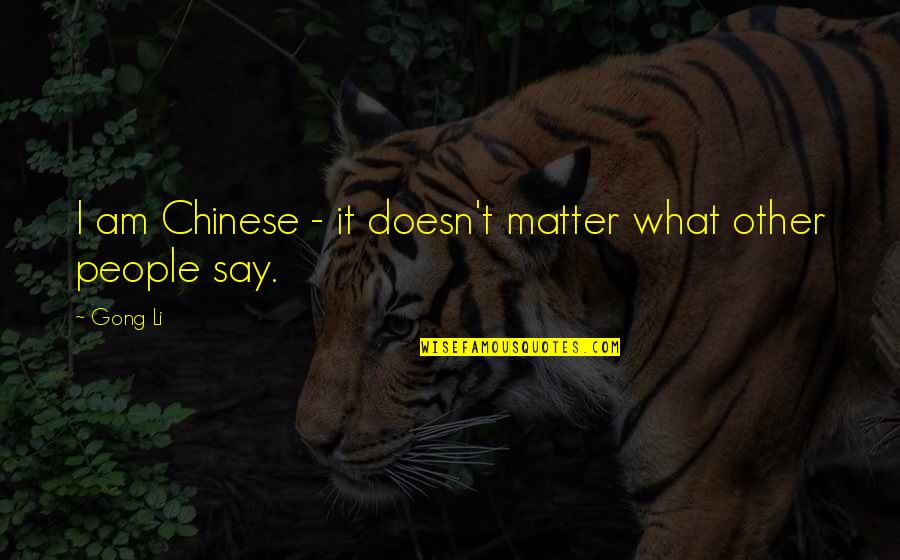 Konsolidieren Bedeutung Quotes By Gong Li: I am Chinese - it doesn't matter what