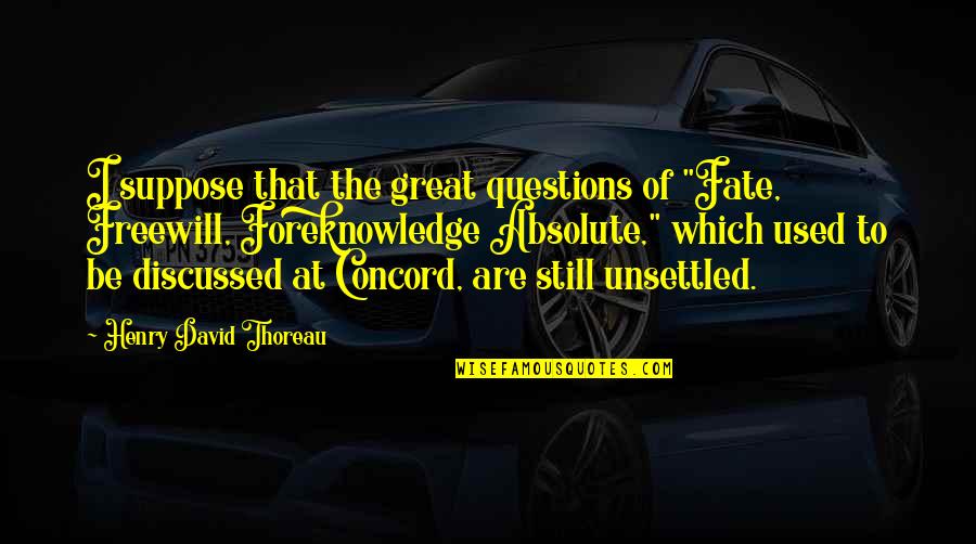 Konstantakopoulos Kava Quotes By Henry David Thoreau: I suppose that the great questions of "Fate,