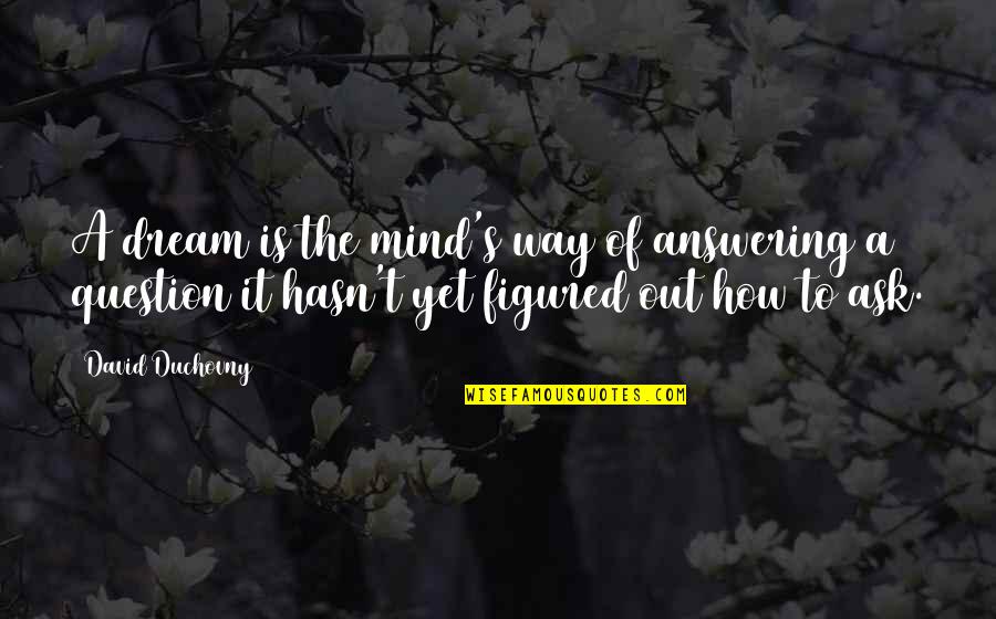 Konstantinov Accident Quotes By David Duchovny: A dream is the mind's way of answering Konstantinov Accident Quotes By David Duchovny: A dream is the mind's way of answering