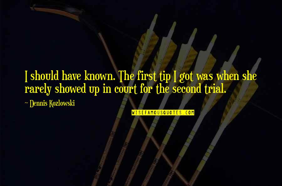 Konstantyn Szwajkun Quotes By Dennis Kozlowski: I should have known. The first tip I Konstantyn Szwajkun Quotes By Dennis Kozlowski: I should have known. The first tip I