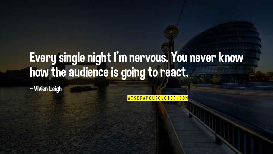 Konstas Demetrios Quotes By Vivien Leigh: Every single night I'm nervous. You never know