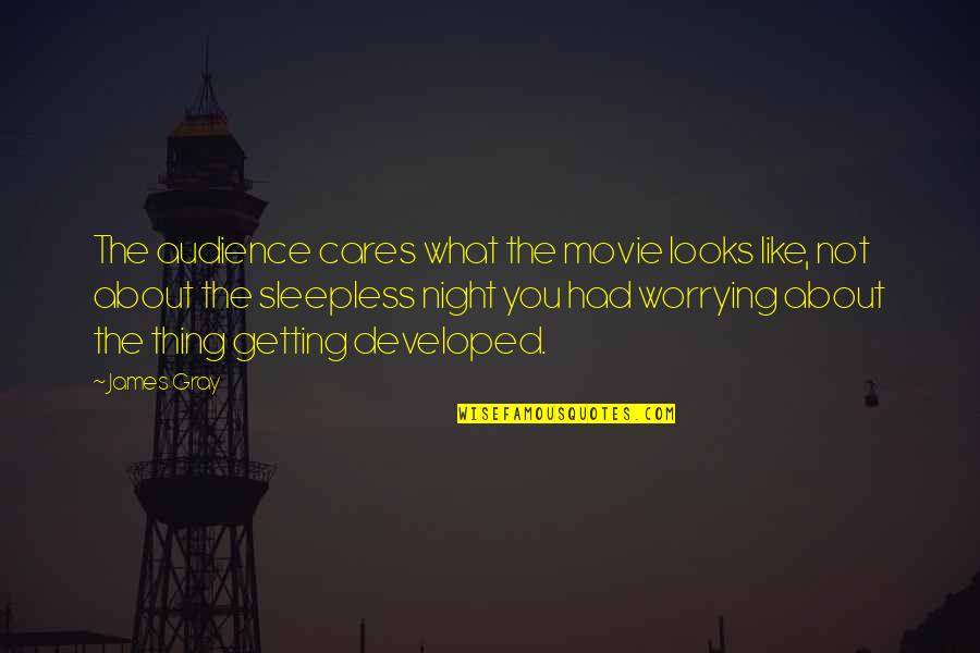 Konstruktionsholz Quotes By James Gray: The audience cares what the movie looks like, Konstruktionsholz Quotes By James Gray: The audience cares what the movie looks like,
