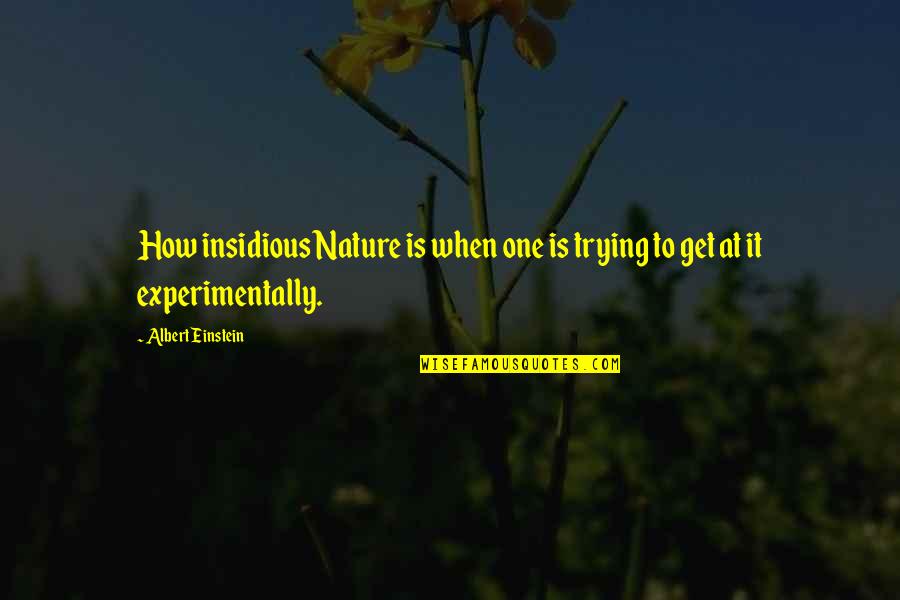 Kontinental Quotes By Albert Einstein: How insidious Nature is when one is trying