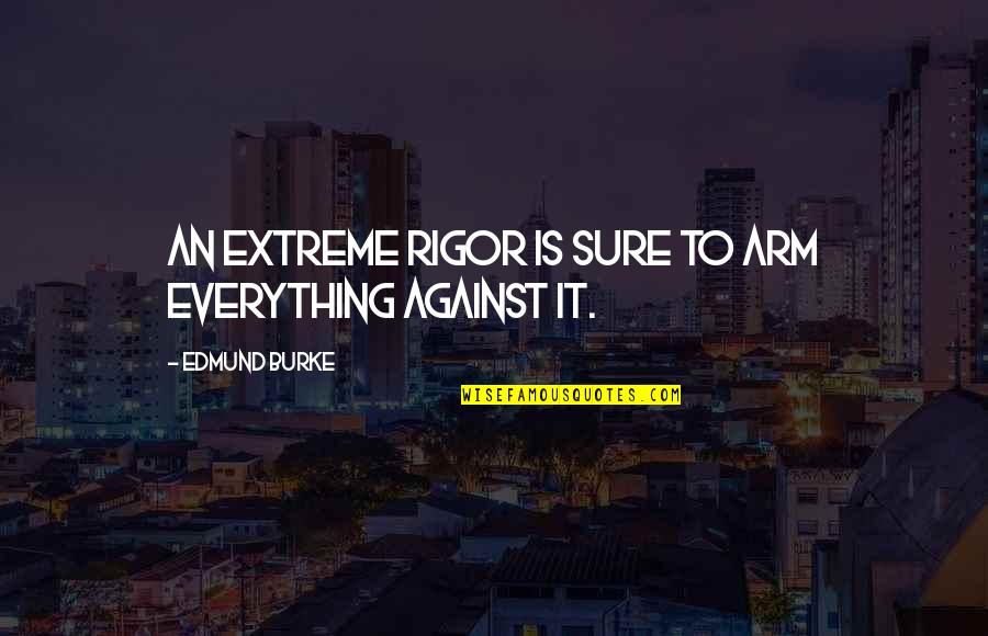 Kooistra Jumbo Quotes By Edmund Burke: An extreme rigor is sure to arm everything