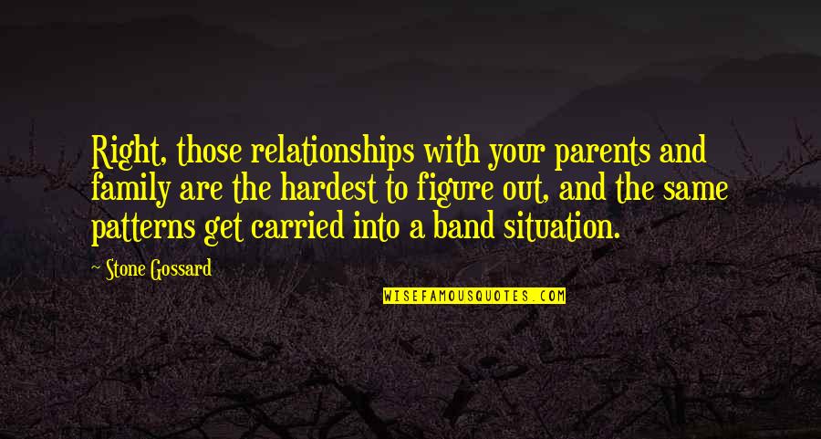 Kookie Cookie Quotes By Stone Gossard: Right, those relationships with your parents and family Kookie Cookie Quotes By Stone Gossard: Right, those relationships with your parents and family
