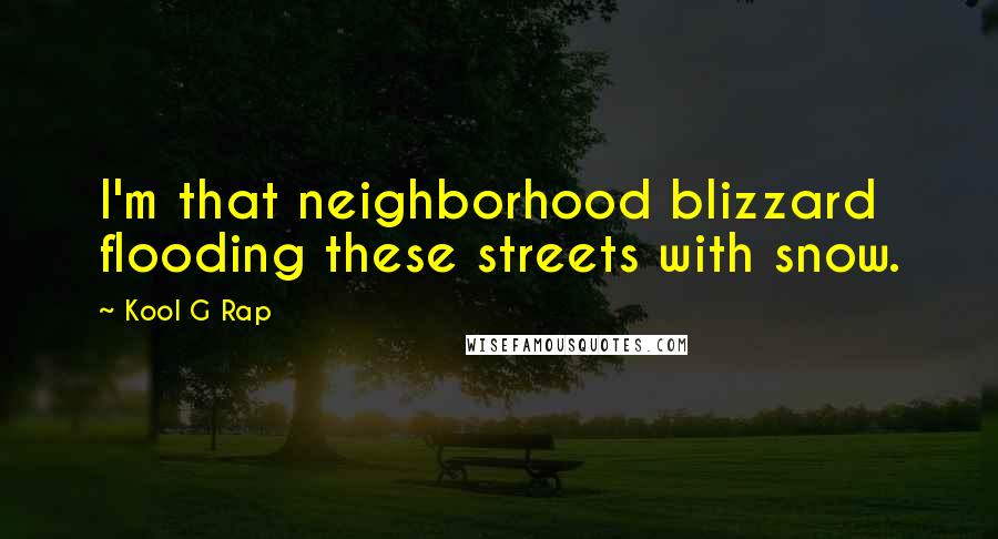 Kool G Rap quotes: I'm that neighborhood blizzard flooding these streets with snow.