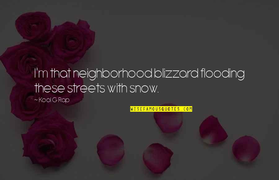 Kool Quotes By Kool G Rap: I'm that neighborhood blizzard flooding these streets with