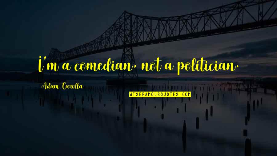 Kooning Artist Quotes By Adam Carolla: I'm a comedian, not a politician.