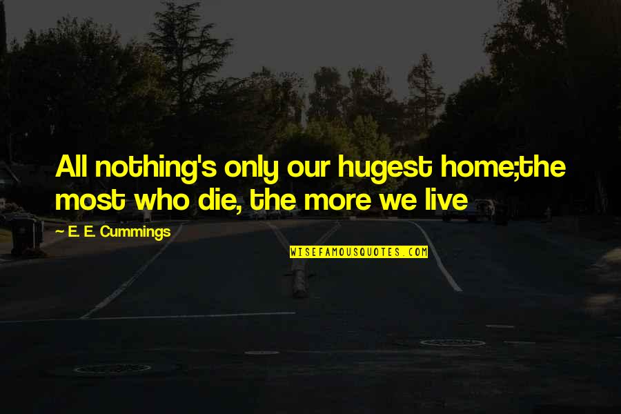 Koopmans Paint Quotes By E. E. Cummings: All nothing's only our hugest home;the most who