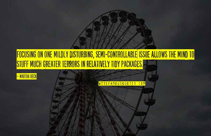 Koplow Quotes By Martha Beck: Focusing on one mildly disturbing, semi-controllable issue allows Koplow Quotes By Martha Beck: Focusing on one mildly disturbing, semi-controllable issue allows
