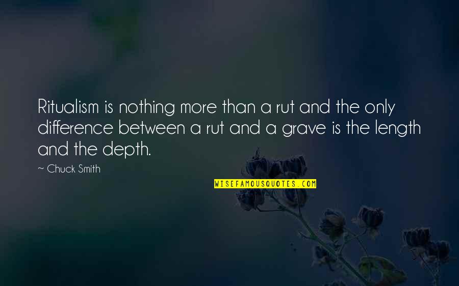 Kopotakkhotimes Quotes By Chuck Smith: Ritualism is nothing more than a rut and Kopotakkhotimes Quotes By Chuck Smith: Ritualism is nothing more than a rut and