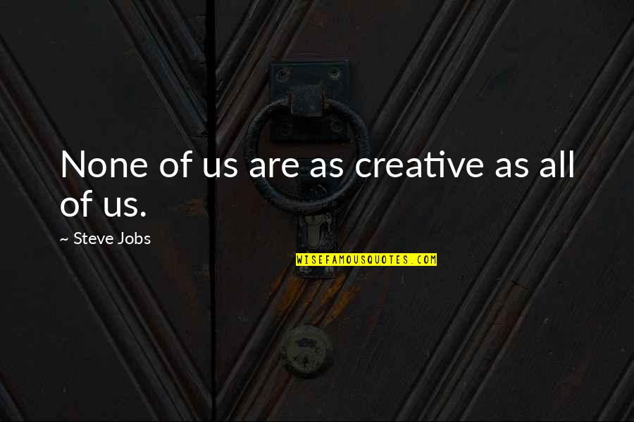 Kopparberg Quotes By Steve Jobs: None of us are as creative as all