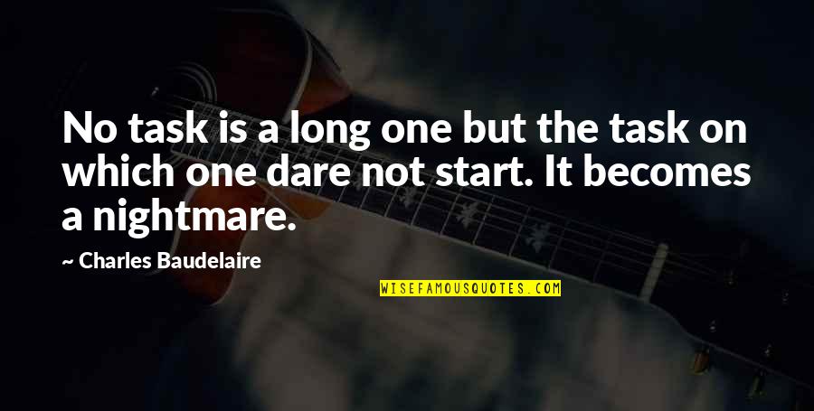 Koppens Forming Quotes By Charles Baudelaire: No task is a long one but the Koppens Forming Quotes By Charles Baudelaire: No task is a long one but the