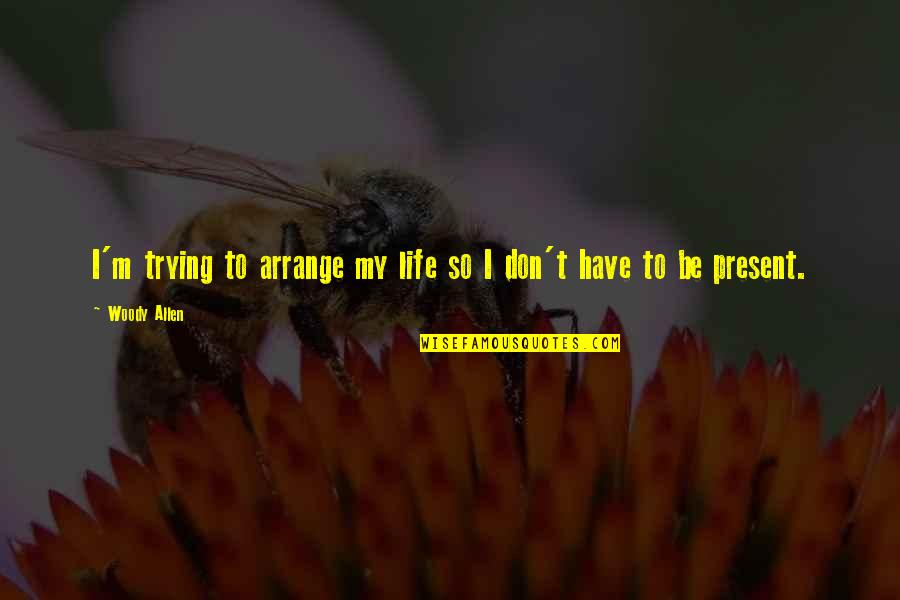 Korak Napred Quotes By Woody Allen: I'm trying to arrange my life so I