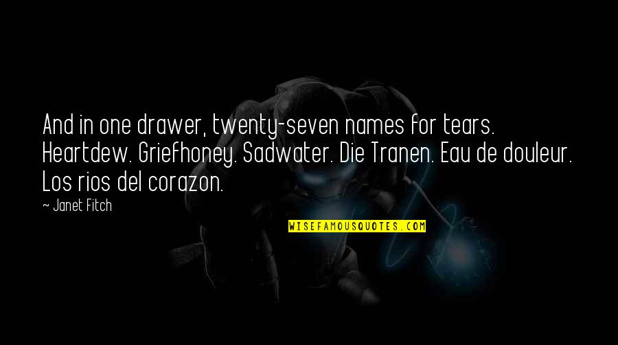 Korber Supply Chain Quotes By Janet Fitch: And in one drawer, twenty-seven names for tears.