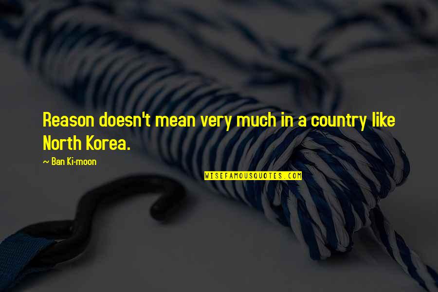 Korea Quotes By Ban Ki-moon: Reason doesn't mean very much in a country