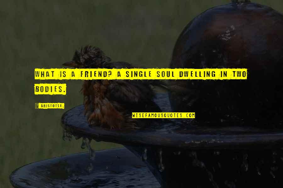 Korgialas Quotes By Aristotle.: What is a friend? A single soul dwelling