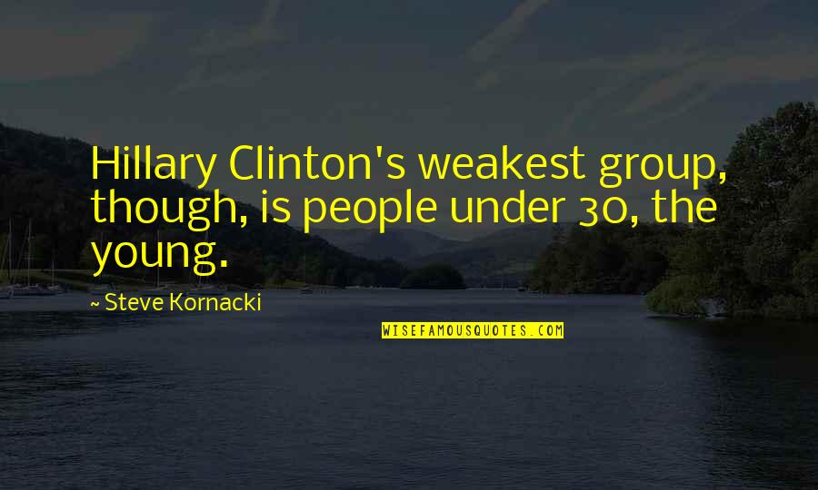 Kornacki Quotes By Steve Kornacki: Hillary Clinton's weakest group, though, is people under