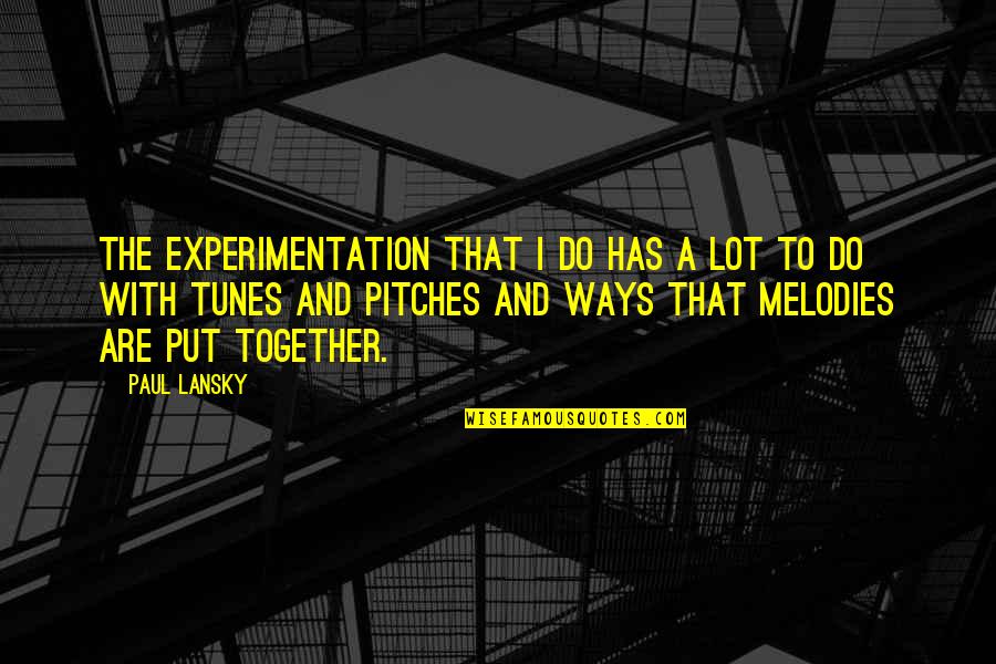 Kornberg Sliding Quotes By Paul Lansky: The experimentation that I do has a lot