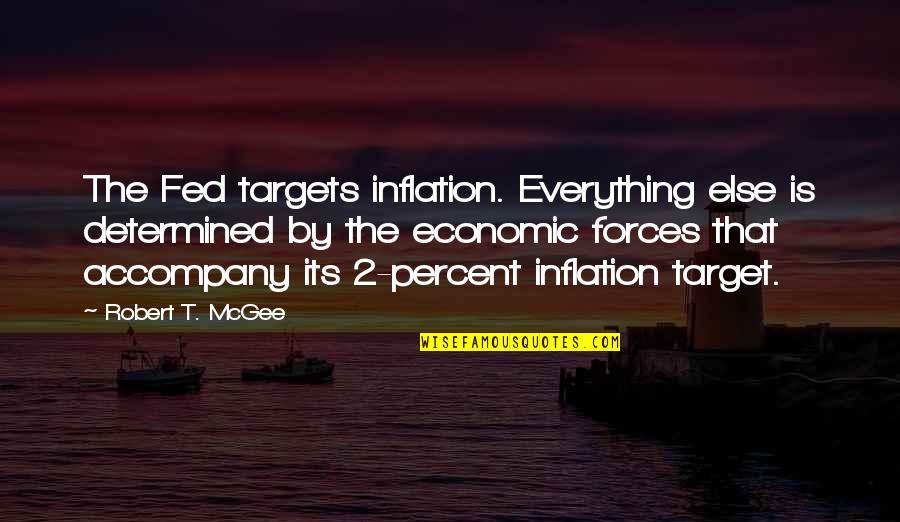 Kornblatt Lighting Quotes By Robert T. McGee: The Fed targets inflation. Everything else is determined