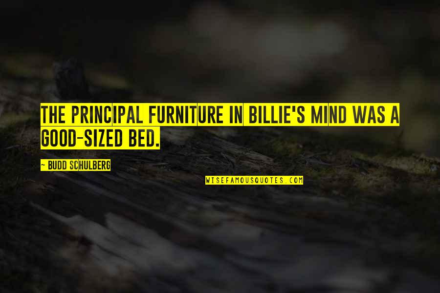 Korokoro New Zealand Quotes By Budd Schulberg: The principal furniture in Billie's mind was a