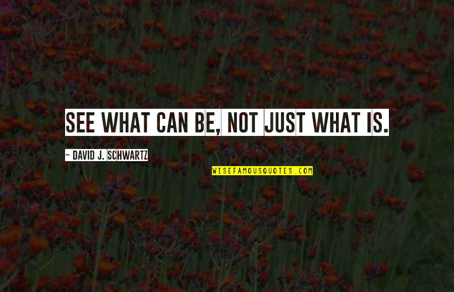 Korragames Quotes By David J. Schwartz: See what can be, not just what is. Korragames Quotes By David J. Schwartz: See what can be, not just what is.
